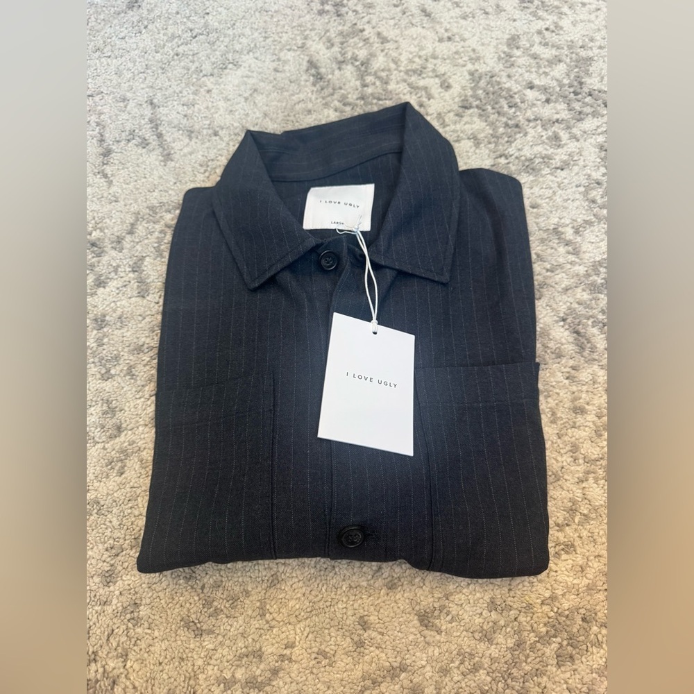 I Love Ugly Pinstripe Overshirt / Jacket – Men’s Large - Picture 8 of 8